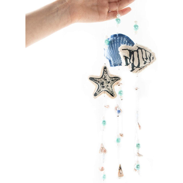 3 Maritime Deko Anhänger aus Stoff - Seestern + Muschel + Fisch - Foto 1