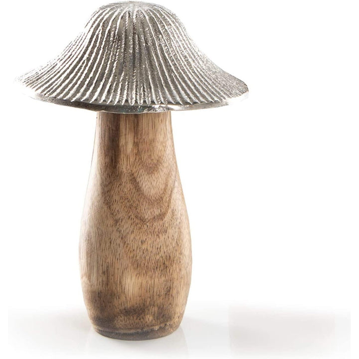 Große Pilz Dekofigur - Natur Deko aus Holz & Metall - 24 cm - Foto 1