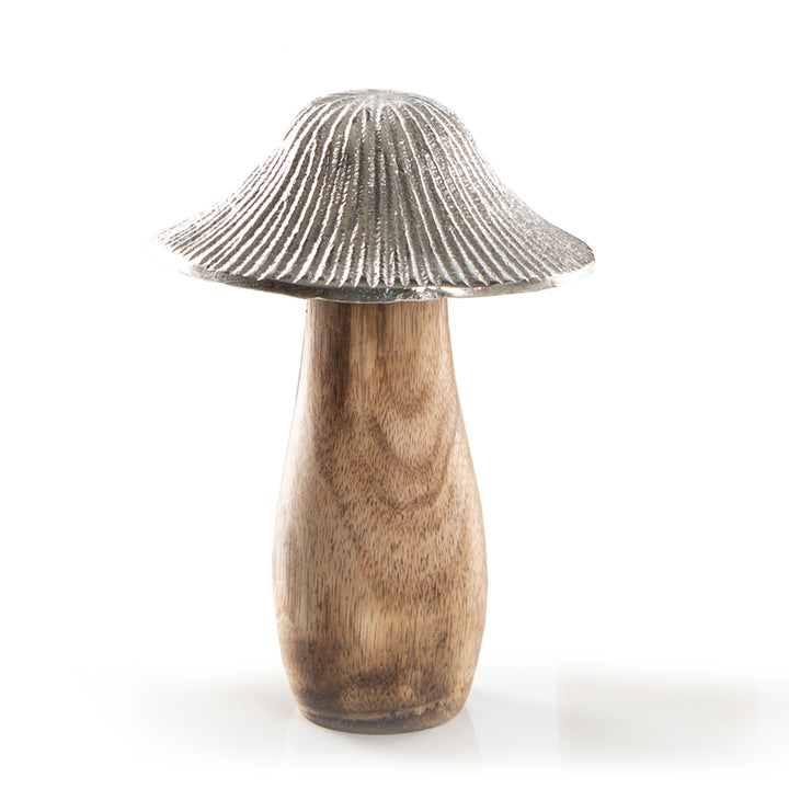 Große Pilz Dekofigur - Natur Deko aus Holz & Metall - 24 cm - Foto 2