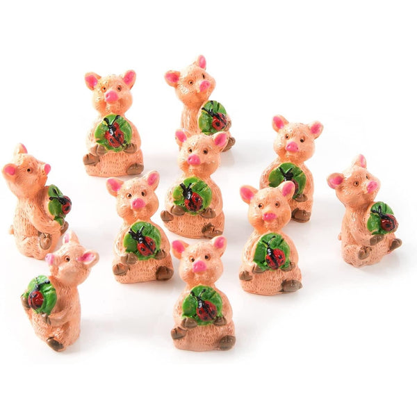 10 kleine Glücksschweine in rosa grün - 2,5 cm - Foto 1