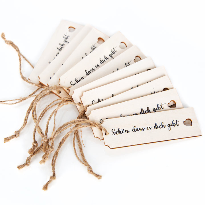 kleine Geschenktüte (16,5 x 26 x 6,5 cm) +  Geschenkaufkleber (5 x 14 cm) "Nur eine klitzekleine Kleinigkeit" 25 Stück