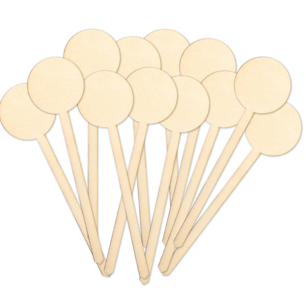 12 Cake Topper aus Holz natur - zum Verzieren, Bekleben, Beschriften 15 cm - Foto 1