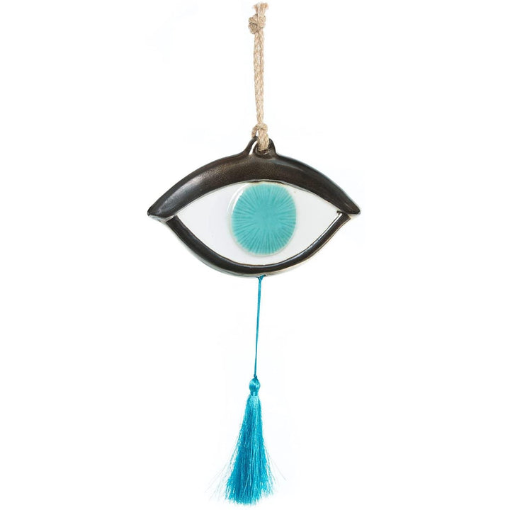 Großes Auge Schutzsymbol zum Aufhängen türkis Silber 22 cm - Foto 1