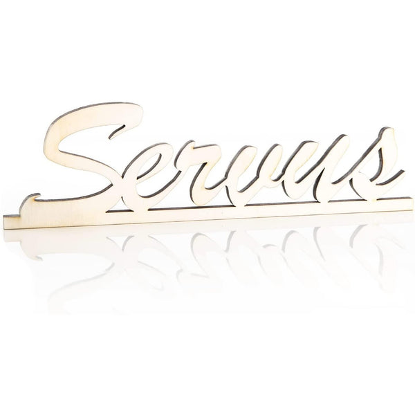 Holzschriftzug SERVUS - 3D Schriftzug aus Holz zum Hinstellen - Foto 1