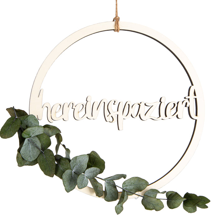 Schriftzug Grüß Gott aus Holz - 3D Wanddeko Bastelzubehör für Türkranz