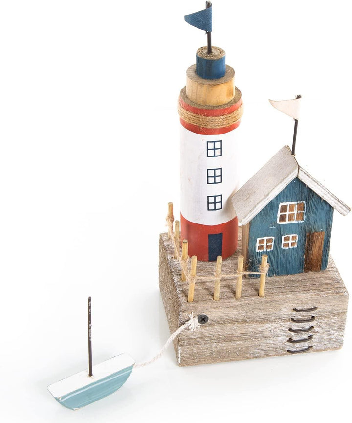 Deko Set maritim nautisch - Haus am Meer + 2 Segelboot Anhänger