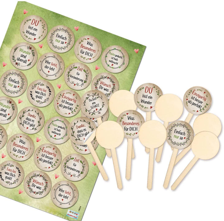 Aufkleber Lebkuchenherz mit bayerischem Text Dialekt Sticker Bayern 96 Aufkleber / 4 Bögen