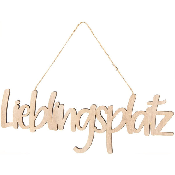 Holz Schriftzug LIEBLINGSPLATZ miz Schnur zum Aufhängen - Foto 1