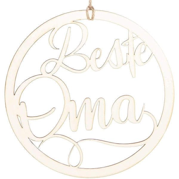 Holz Kranz mit Schriftzug Beste OMA - Türschmuck Türkranz Ø 24,5 cm - Foto 1