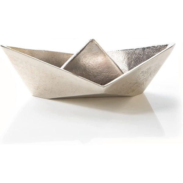Deko Boot Figur Silber aus Aluminium - Metallboot Schiff als Dekoschale - Foto 1