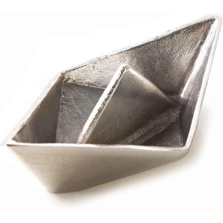 Deko Boot Figur Silber aus Aluminium - Metallboot Schiff als Dekoschale - Foto 2