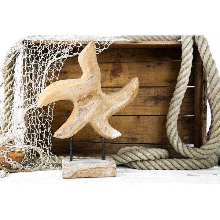 Große Seestern Dekofigur aus Holz 40 x 28 cm - maritime Holzfigur - Foto 3