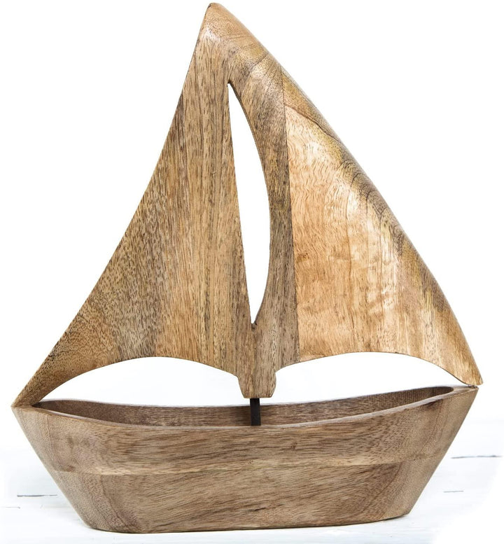 Nautisches Deko Set - 2 große Segelschiffe aus Metall & Holz