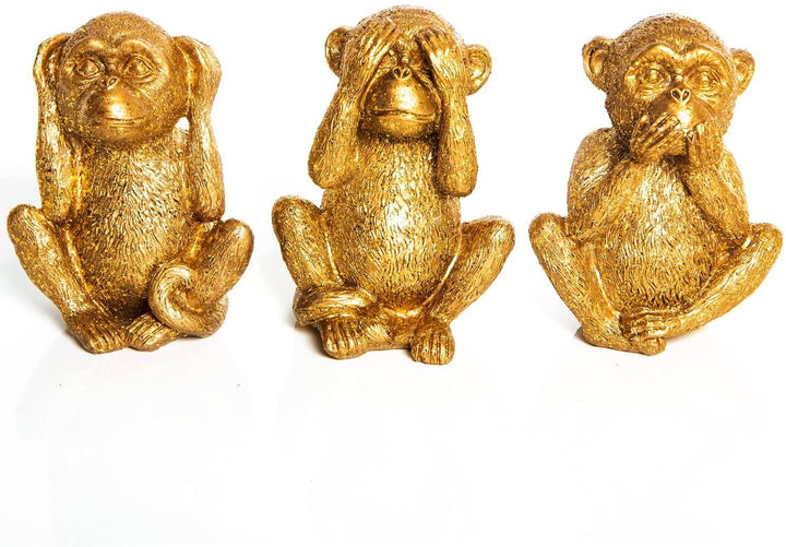 Denker Skulptur schwarz gold - Figur zum Hinstellen