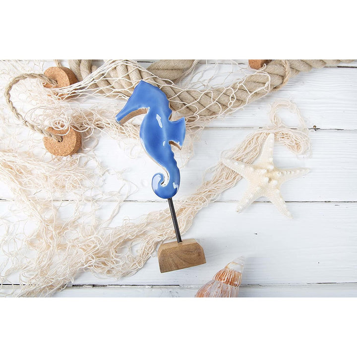 Deko Set maritim: Fisch + Seepferdchen Figur in blau - Foto 3