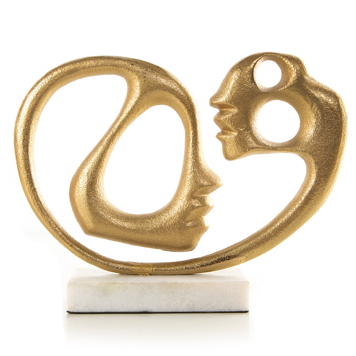 Herz mit Pfeil Figur - Metall Dekoobjekt Gold - 25 cm