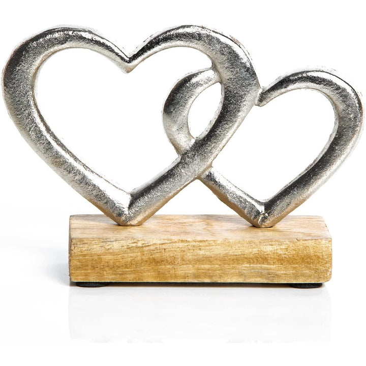 Herz Figur zum Hinstellen - Zwei verbundene Herzen Dekofigur - Foto 1