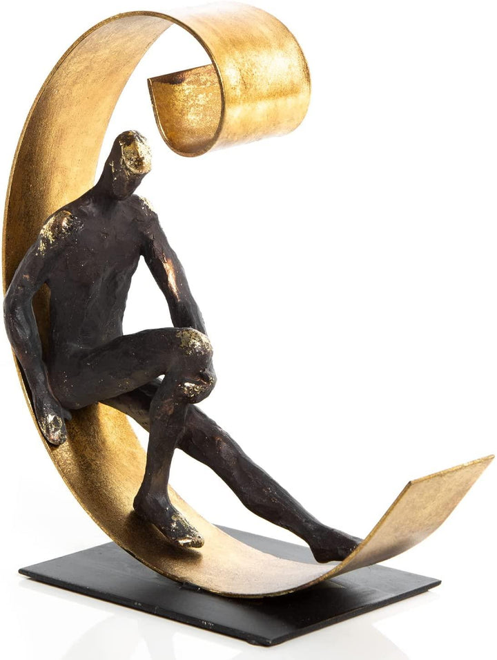 Zwei Herzen in Holz Rahmen - Symbol Figur 17 cm - natur silber