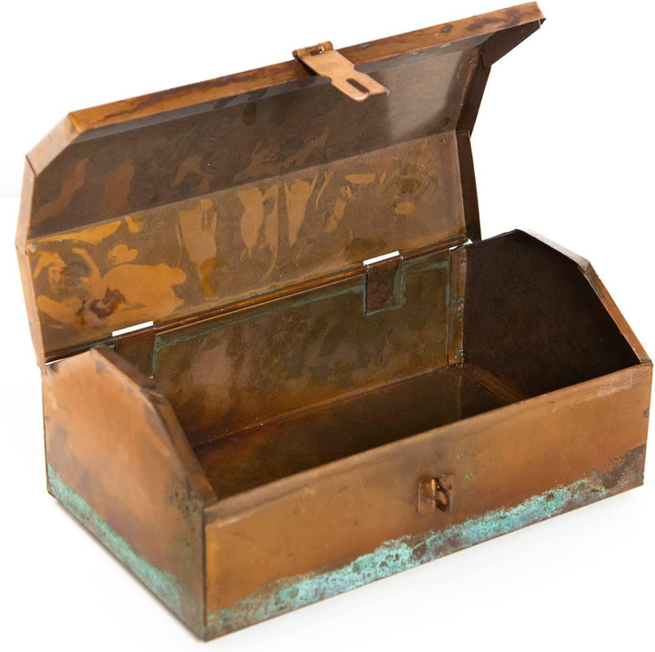 Vintage Werkzeugkasten - 25 cm aus Blech - bronzefarben braun türkis - Foto 2