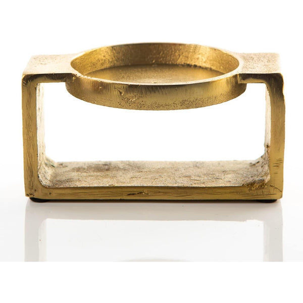 Kerzenhalter goldfarben aus Metall - vintage Kerzenständer - Foto 1