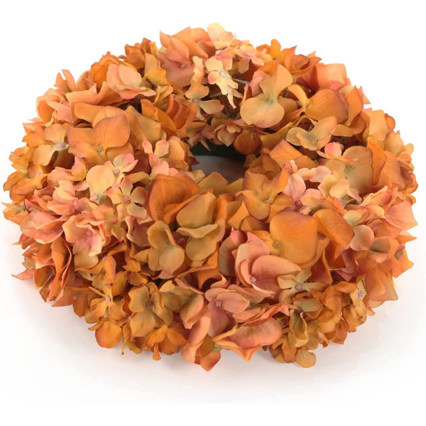 Dekokranz aus künstl. Hortensien orange herbstlich Ø 30 cm - Foto 1