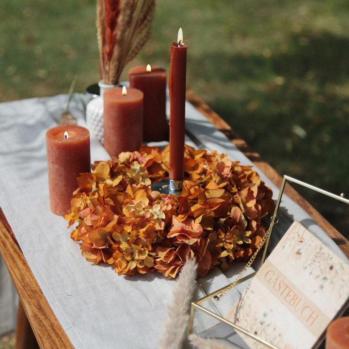 Dekokranz aus künstl. Hortensien orange herbstlich Ø 30 cm - Foto 2