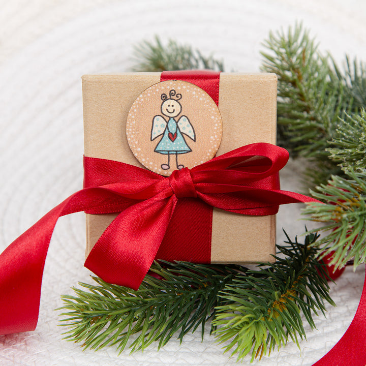 Logbuch-Verlag 24 Holz Klammern mit Sticker Heiliger Nikolaus - Geschenk Verzierung Nikolaussack Nikolausgeschenk