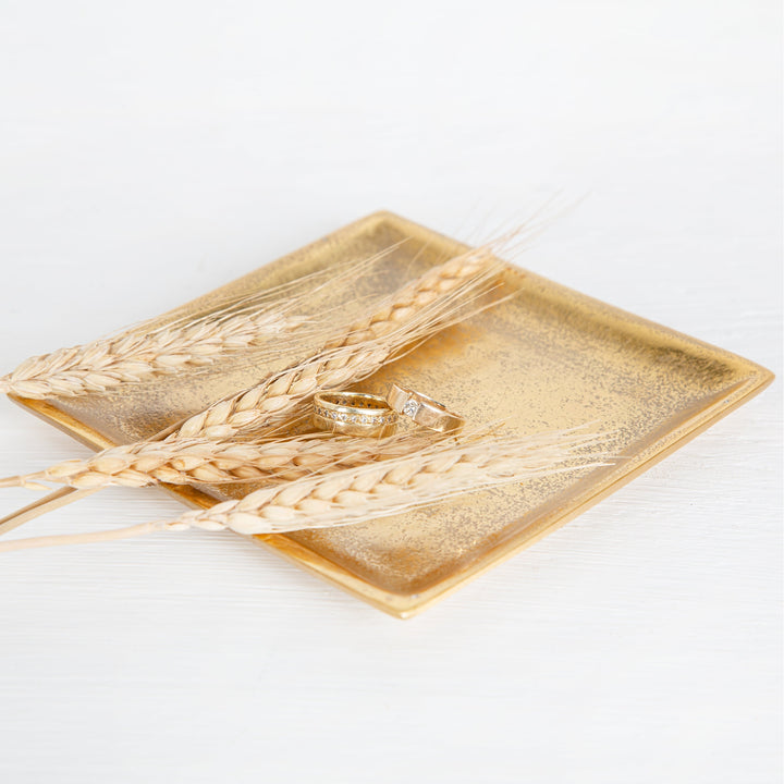 Kleine Dekoschale aus Metall Gold 19 x 19 cm - goldfarbene Schale - Foto 3