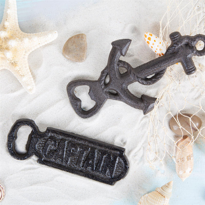 Flaschenöffner Captain aus Gusseisen Dunkelbraun 14,5 cm