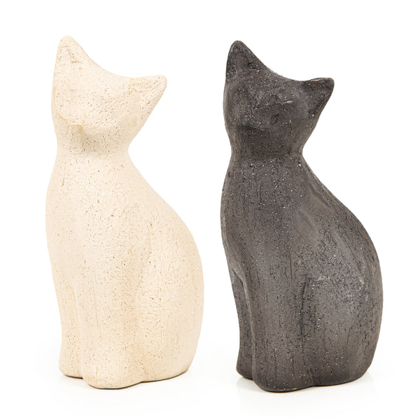4 Katzen Deko Holzanhänger Gold weiß 7,5 cm Holz Hängedekoration Katzenbesitzer