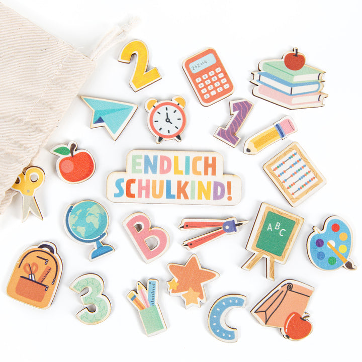 10 Serviettenringe erster Schultag - Einschulung Tischdeko bunt ABC