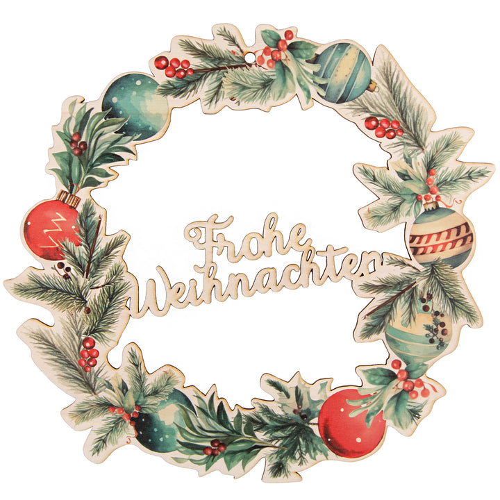 24 Stück Weihnachten Tischdeko - rot grün aus Holz 3-5 cm