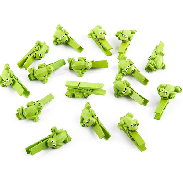 8 kleine Frosch Klammern zum Dekorieren u Basteln 4,5 cm Dekoklammer Zierklammer Deko Glück Symbol Froschkönig Clips Kindergeburtstag - Foto 1