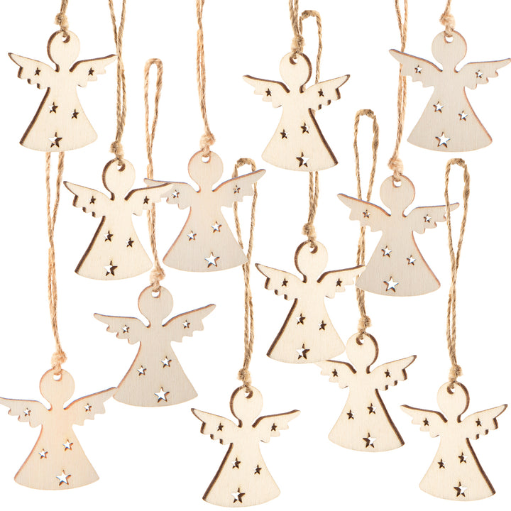 4 Frohe Ostern Geschenkanhänger aus Holz mit Text - 10 cm