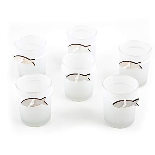 6 Teelichthalter aus Glas - bunte Teelichtgläser 6 cm Deko orientalisch