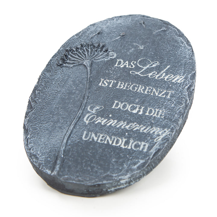 Kleine Grabdeko Feder mit Spruch "Du fehlst sehr" 14 x 3 cm