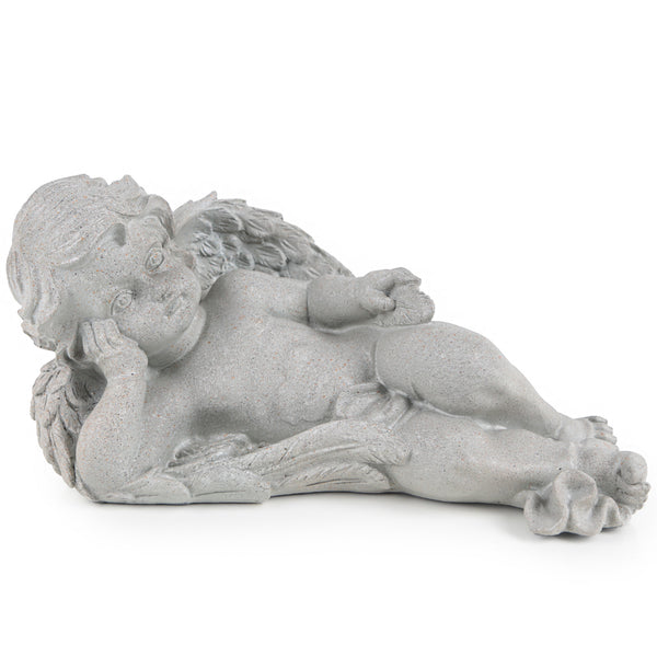 Logbuch-Verlag Großer Engel für das Grab Grabengel aus Kunststein wetterfeste Deko bronzefarben antik 26 cm frostfest braun