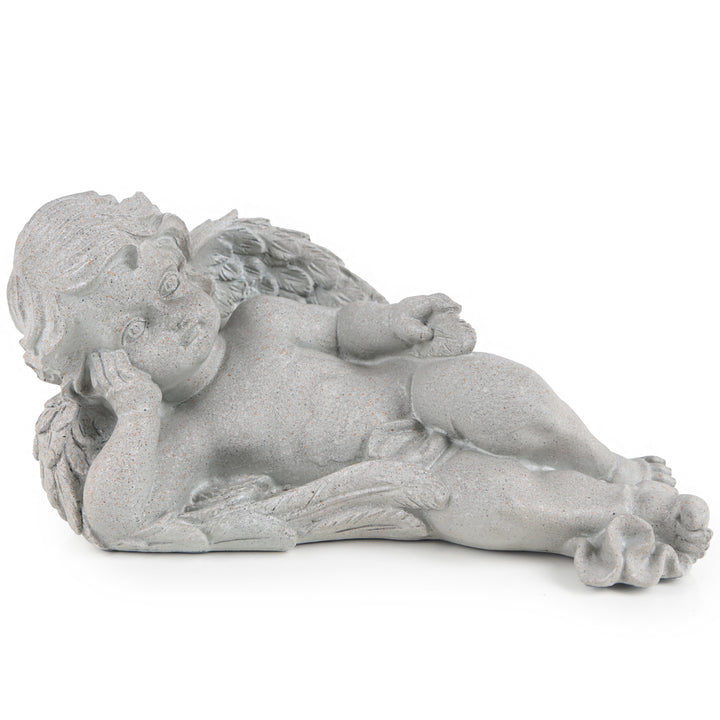 Logbuch-Verlag Großer Engel für das Grab Grabengel aus Kunststein wetterfeste Deko bronzefarben antik 26 cm frostfest braun