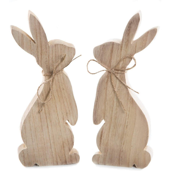 Osterhasen Paar aus Holz braun naturfarben 25 cm Osterdeko - Foto 1