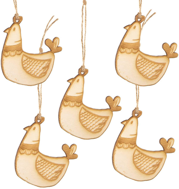 3 Osterkarten 15 cm x 15 cm aus Kraftpapier - mit Osterhase Holzanhänger