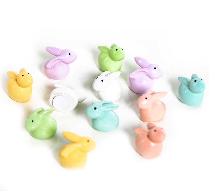 4 Mini Hasen mit Karotte weiß orange 3,5 cm