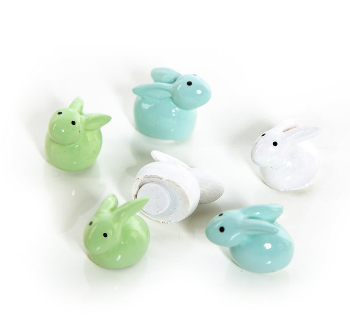 4 Mini Hasen mit Karotte weiß orange 3,5 cm