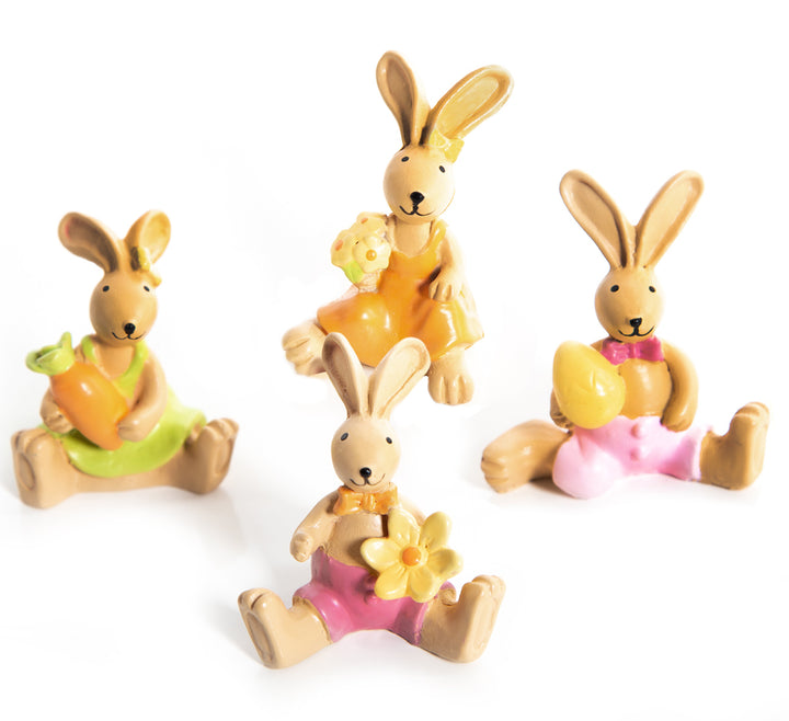 Hasen Paar schwarz weiß 2 Osterhasen aus Holz 10 cm