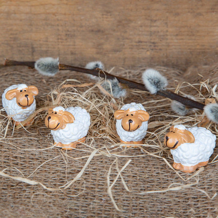 6 Osterdeko Klammern Holz & Filz - Osterhase Clips 5 cm