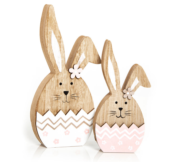 2 goldfarbene Osterhasen - Hasen Paar 17 cm edel exklusiv