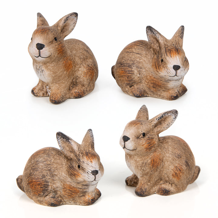 Schafherde 6-TLG. Figuren Creme beige aus Terrakotta Schaffiguren Ostern 10 cm
