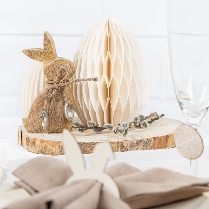 Osterhasen Paar schwarz weiß Gold Hasen Pärchen Mann+ Frau Osterdeko 10 cm