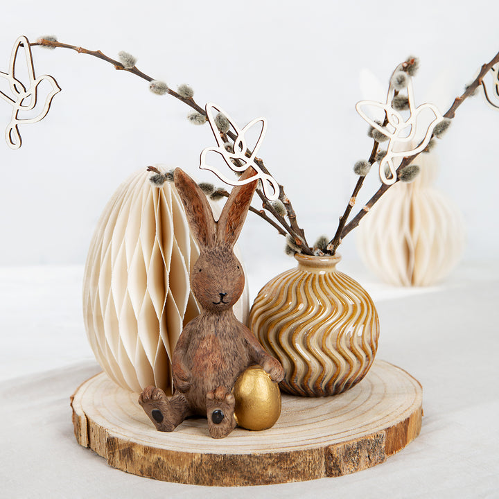 2 Häuser zum Hinstellen Haus Figuren aus Holz braun Strandhaus maritim 12-16 cm
