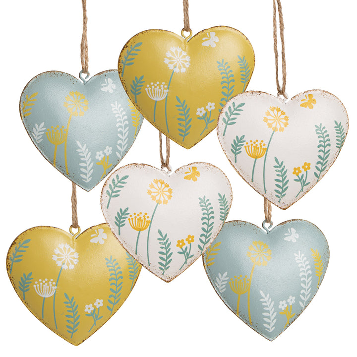 10 rote Herzen Herzanhänger Metallherzen zum Aufhängen Valentinstag Muttertag 4 cm