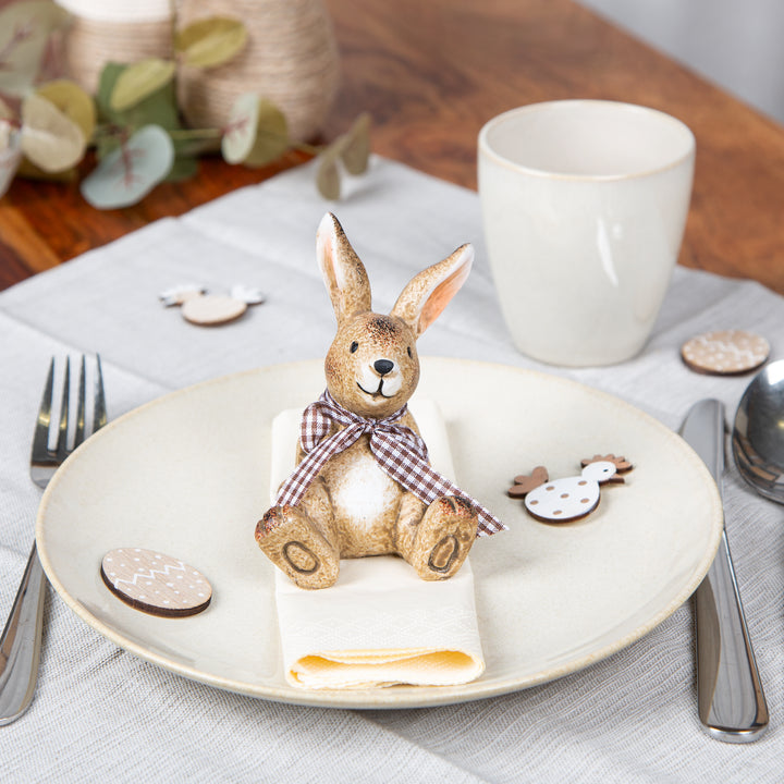 6 große Ostereier Holz Eier zum Aufhängen 11 cm blau weiß gelb Ostern Osteranhänger